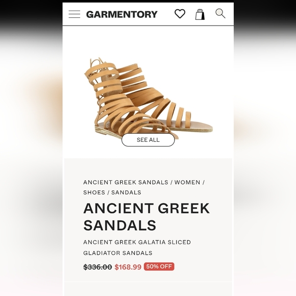 Ancient Greek Galatia Slided Gladiator Sandals-Size 6 - Picture 1 of 9